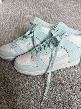 Nike Women’s Mid-Top Sneakers in Mint Green & White